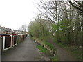 Lane and footpath north of footbridge 10