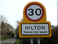 TL2866 : Hilton Village Name sign on Graveley Way by Geographer