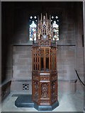 SK6274 : The font in the Chapel of Our Lady, Clumber Park by pam fray