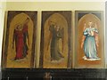 NY9371 : St. Giles Church, Chollerton - panel behind altar (2) by Mike Quinn