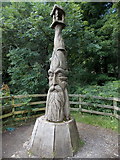 SJ0729 : Pistyll Rhaeadr: the totem pole by Chris Downer