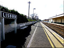 J2664 : Platform, Lisburn Railway Station by Kenneth  Allen