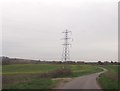 Winding road and power lines