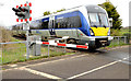 Train, Kingsmoss No1 level crossing (April 2014)