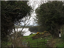 J0324 : A glimpse of Camlough lake from a field gate on Keggall Road by Eric Jones
