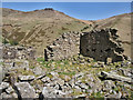 SK0886 : Ruins of an old farm building by Stephen Burton