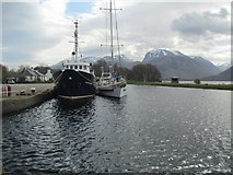 NN0976 : Boats moored on the Caledonian Canal by Jennifer Jones