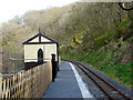 SN7277 : The platform and waiting shelter at Rhiwfron by John Lucas