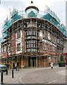 White Lion under scaffolding