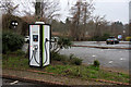 Electric car charging point in car park, Pitlochry