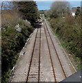 Two tracks into one NE of Haverfordwest railway station