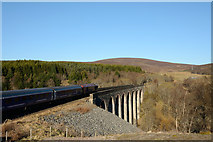 NH8423 : Train about to cross viaduct over Slochd Mhuic by Trevor Littlewood