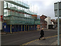 Scaffolding, south side of Warwick Street, Leamington