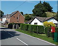 Postbox and houses in Trefil