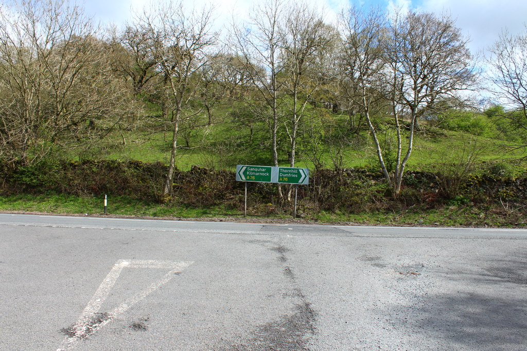 Approaching The A76 At Glenairlie Bridge © Billy Mccrorie Geograph