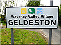 TM4092 : Geldeston Village Name sign by Geographer