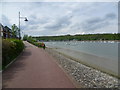 The riverfront walkway at St Mary