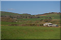 SZ3983 : Barn and farmland, Sud Moor by Christopher Hilton