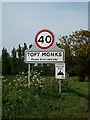 TM4294 : Toft Monks Village Name sign by Geographer