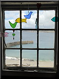 SW3526 : The view through the window of the Roundhouse Gallery by Rod Allday