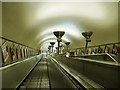 TQ2874 : Escalator at Clapham South tube station by Stephen Craven