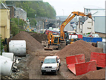 NT4836 : Borders Railway construction works in Galashiels by Walter Baxter