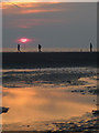 SJ3098 : Sunset walk, Crosby Beach by Karl and Ali