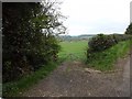 Gate in to the fields near Cleuch Plantation