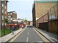 TQ3481 : View up Deal Street from Hanbury Street by Robert Lamb