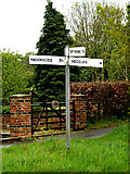 TM4493 : Roadsign on Beccles Road by Geographer