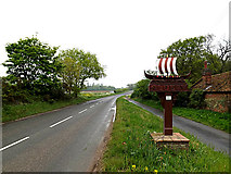TM4593 : Rectory Road & Aldeby Village sign by Geographer