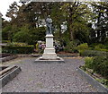 Bronze statue on a pedestal in Aberdare Park, Aberdare