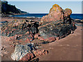 NH7459 : Multi-coloured rocks near Scart Craig by Julian Paren