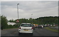 Rush hour on the A608 passing Annesley Woodhouse