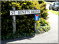 TM4289 : St.Benet's Drive sign by Geographer