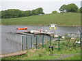 NS8467 : Landing stage at Hillend Reservoir by M J Richardson