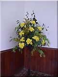 SU3049 : St Peter in the Wood, Appleshaw: flowers by Basher Eyre