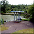 Sitting by a lake in the National Botanic Garden of Wales