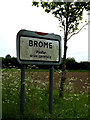 Brome Village Name sign on New Road