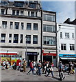 Santander bank and Caff? Nero in Cardiff city centre