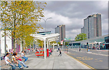 TQ2379 : Northward by A3220 West Cross Road, outside new Shepherds Bush Station, 2009 by Ben Brooksbank