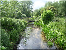 TQ6960 : Stream at Leybourne Lakes Country Park by Marathon