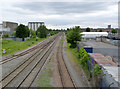 View from Horninglow Road bridge towards Burton Station