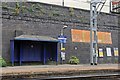 Shelter and signs, Eccles railway station