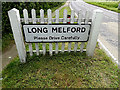 Long Melford Village Name sign