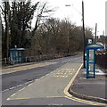 SN7305 : Bus shelters near Bethesda Chapel, Ynysmeudwy by Jaggery