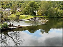 SD3585 : Weir on the River Leven at Backbarrow by David Dixon