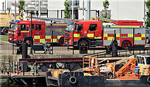 J3474 : Fire appliances and ambulances, Donegall Quay, Belfast - June 2014(2) by Albert Bridge
