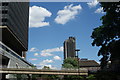 View of one of the Barbican Towers from London Wall