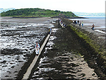 NT1977 : Breakwater and causeway to Cramond Island by Oliver Dixon